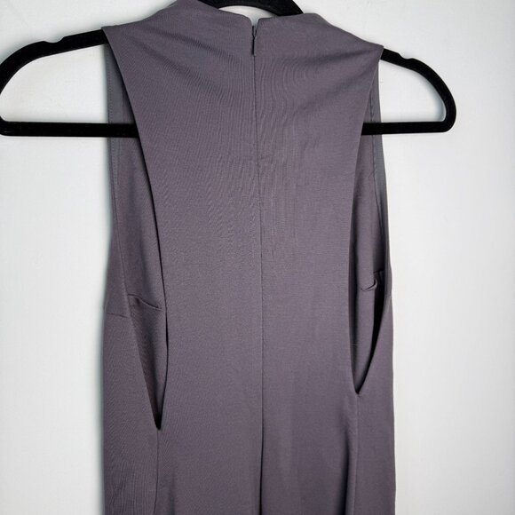 Aritzia Babaton Dress Matheson Ponte Bodycon High Neck Magnetic Gray Size 6 - Picture 7 of 11